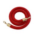 Montour Line Velvet Rope Red With Pol.Brass Snap Ends 6ft.Foam Core VL310Rope-60-RD-SE-PB
